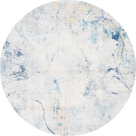 Safavieh 6 ft. 7 in. x 6 ft. 7 in. Jasper Power Loomed Round Rug; Ivory & Blue JSP129A-7R